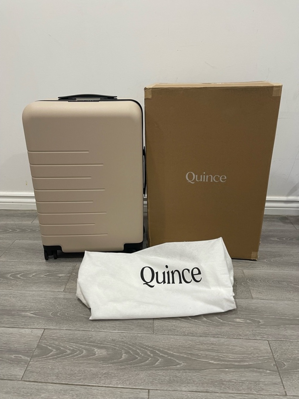 Quince Lightweight Hardshell Carry-On in Beige